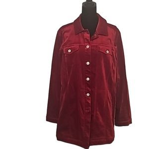 NWOT Chico's Red Velour Jacket